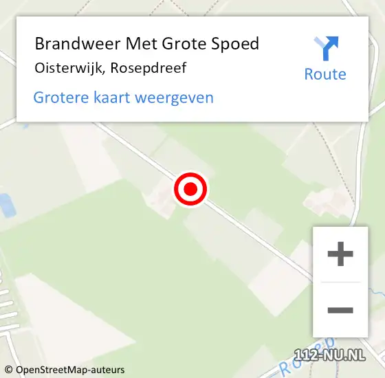 Locatie op kaart van de 112 melding: Brandweer Met Grote Spoed Naar Oisterwijk, Rosepdreef op 18 juni 2019 05:44