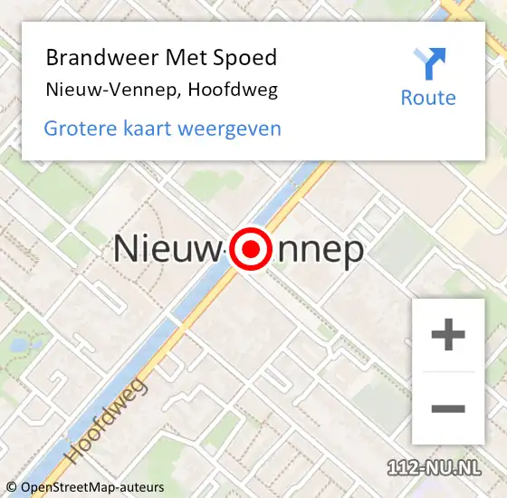 Locatie op kaart van de 112 melding: Brandweer Met Spoed Naar Nieuw-Vennep, Hoofdweg op 18 juni 2019 05:50