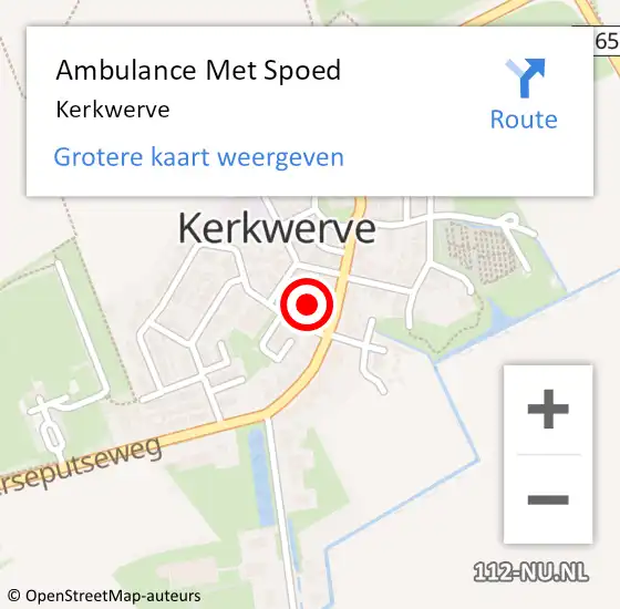 Locatie op kaart van de 112 melding: Ambulance Met Spoed Naar Kerkwerve op 18 juni 2019 10:49