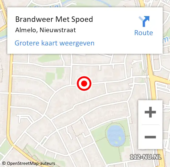 Locatie op kaart van de 112 melding: Brandweer Met Spoed Naar Almelo, Nieuwstraat op 18 juni 2019 11:15