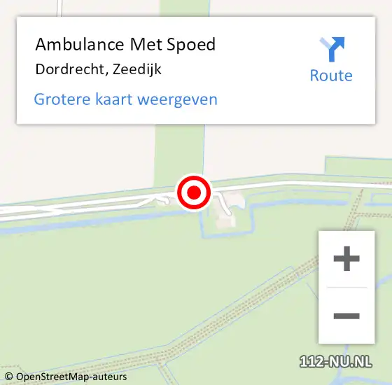 Locatie op kaart van de 112 melding: Ambulance Met Spoed Naar Dordrecht, Zeedijk op 18 juni 2019 14:48