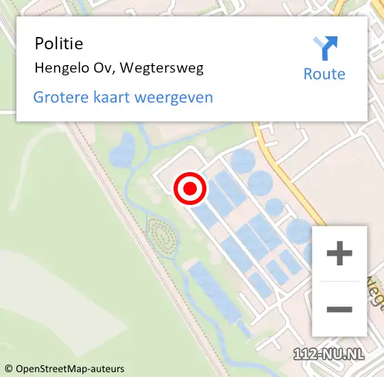 Locatie op kaart van de 112 melding: Politie Hengelo Ov, Wegtersweg op 18 juni 2019 16:21
