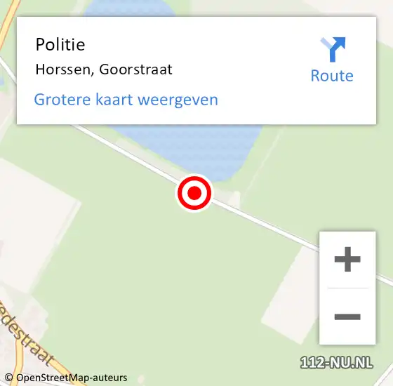 Locatie op kaart van de 112 melding: Politie Horssen, Goorstraat op 18 juni 2019 19:04