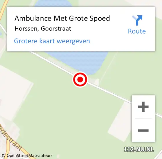 Locatie op kaart van de 112 melding: Ambulance Met Grote Spoed Naar Horssen, Goorstraat op 18 juni 2019 19:05