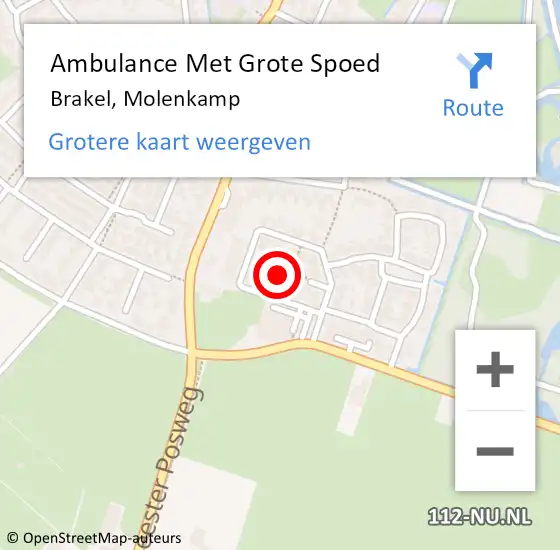 Locatie op kaart van de 112 melding: Ambulance Met Grote Spoed Naar Brakel, Molenkamp op 18 juni 2019 20:31
