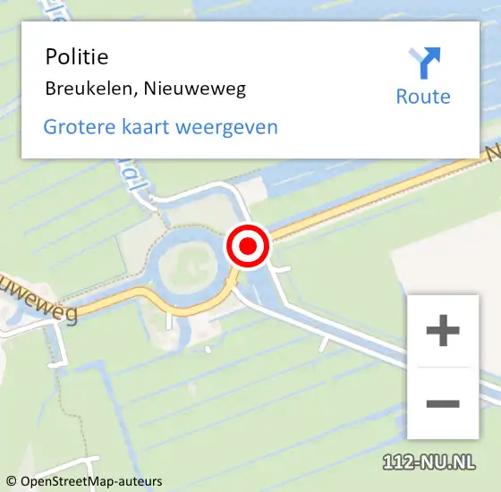 Locatie op kaart van de 112 melding: Politie Breukelen, Nieuweweg op 18 juni 2019 22:24