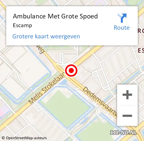 Locatie op kaart van de 112 melding: Ambulance Met Grote Spoed Naar Escamp op 18 juni 2019 23:14