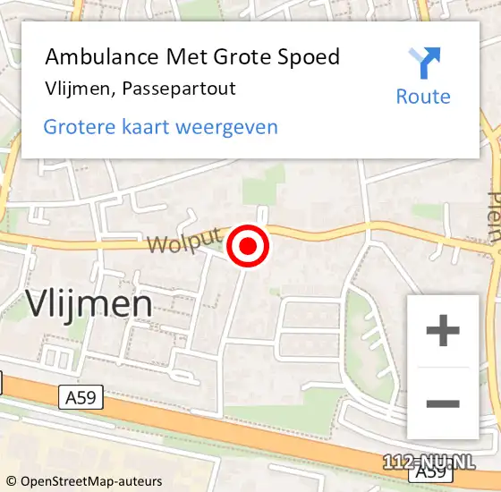 Locatie op kaart van de 112 melding: Ambulance Met Grote Spoed Naar Vlijmen, Passepartout op 19 juni 2019 07:19