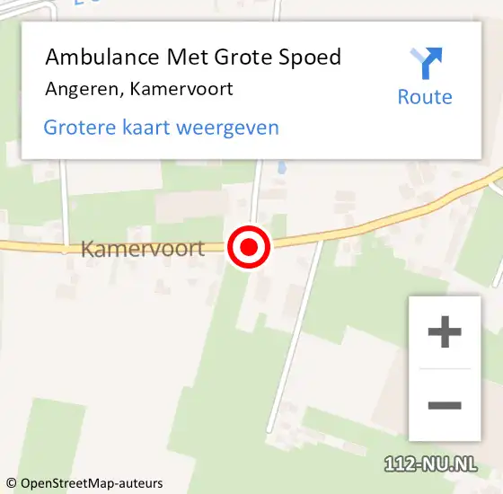 Locatie op kaart van de 112 melding: Ambulance Met Grote Spoed Naar Angeren, Kamervoort op 19 juni 2019 07:27