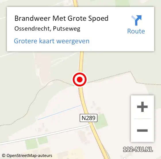 Locatie op kaart van de 112 melding: Brandweer Met Grote Spoed Naar Ossendrecht, Putseweg op 19 juni 2019 08:38