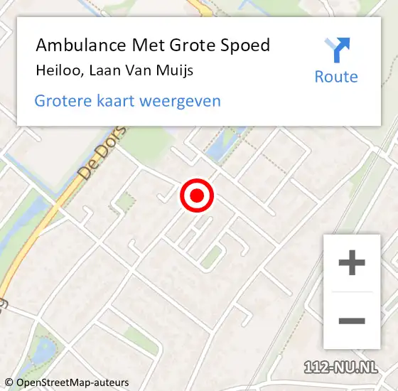 Locatie op kaart van de 112 melding: Ambulance Met Grote Spoed Naar Heiloo, Laan Van Muijs op 19 juni 2019 10:52