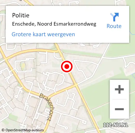 Locatie op kaart van de 112 melding: Politie Enschede, Noord Esmarkerrondweg op 19 juni 2019 11:54