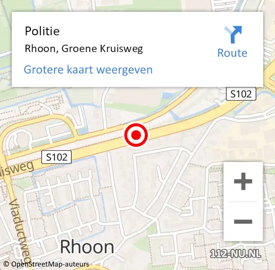 Locatie op kaart van de 112 melding: Politie Rhoon, Groene Kruisweg op 19 juni 2019 12:29