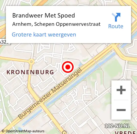 Locatie op kaart van de 112 melding: Brandweer Met Spoed Naar Arnhem, Schepen Oppenwervestraat op 19 juni 2019 13:50