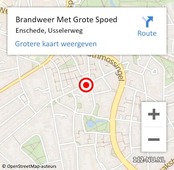 Locatie op kaart van de 112 melding: Brandweer Met Grote Spoed Naar Enschede, Usselerweg op 19 juni 2019 14:06