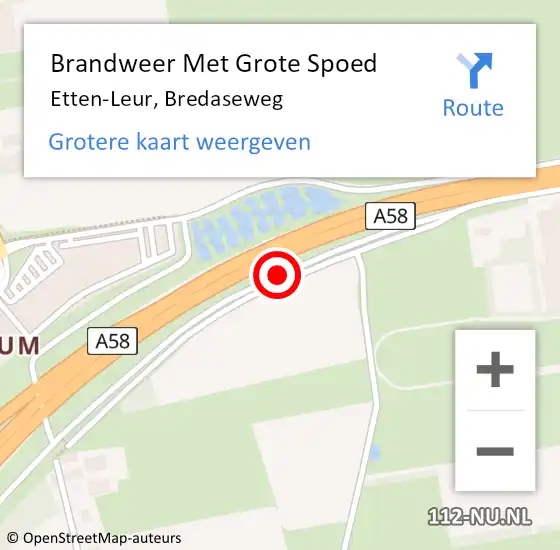 Locatie op kaart van de 112 melding: Brandweer Met Grote Spoed Naar Etten-Leur, Bredaseweg op 19 juni 2019 14:06