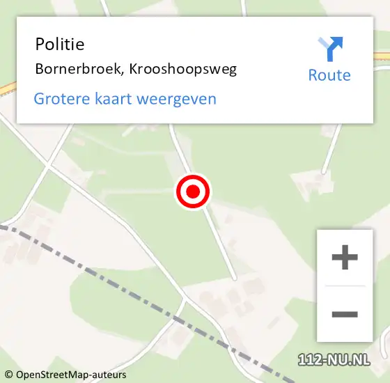 Locatie op kaart van de 112 melding: Politie Bornerbroek, Krooshoopsweg op 19 juni 2019 14:08