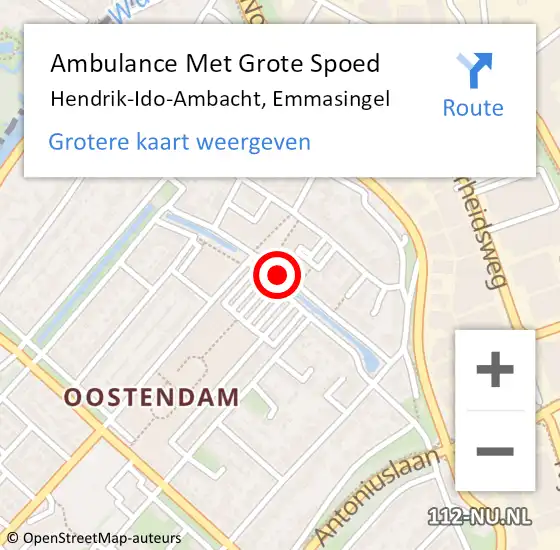Locatie op kaart van de 112 melding: Ambulance Met Grote Spoed Naar Hendrik-Ido-Ambacht, Emmasingel op 19 juni 2019 16:14