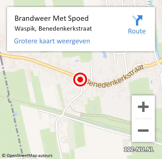 Locatie op kaart van de 112 melding: Brandweer Met Spoed Naar Waspik, Benedenkerkstraat op 19 juni 2019 19:11