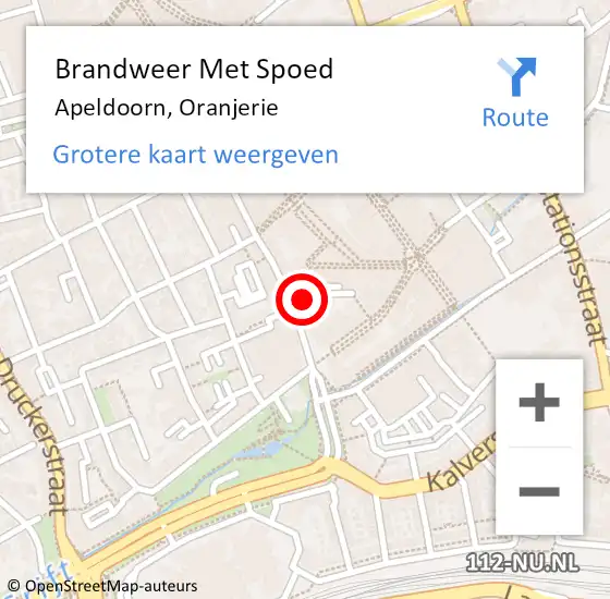 Locatie op kaart van de 112 melding: Brandweer Met Spoed Naar Apeldoorn, Oranjerie op 20 juni 2019 02:33