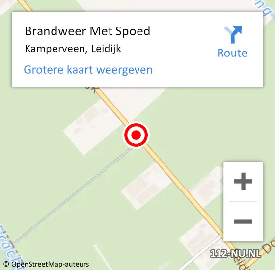 Locatie op kaart van de 112 melding: Brandweer Met Spoed Naar Kamperveen, Leidijk op 20 juni 2019 09:15