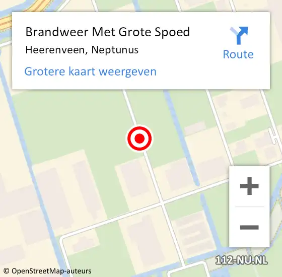 Locatie op kaart van de 112 melding: Brandweer Met Grote Spoed Naar Heerenveen, Neptunus op 20 juni 2019 09:52
