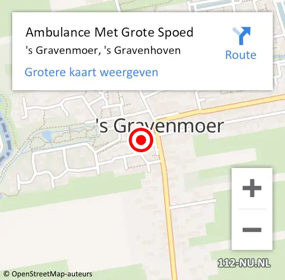 Locatie op kaart van de 112 melding: Ambulance Met Grote Spoed Naar 's Gravenmoer, 's Gravenhoven op 20 juni 2019 13:18