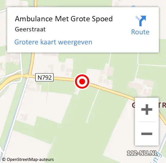 Locatie op kaart van de 112 melding: Ambulance Met Grote Spoed Naar Geerstraat op 20 juni 2019 13:46