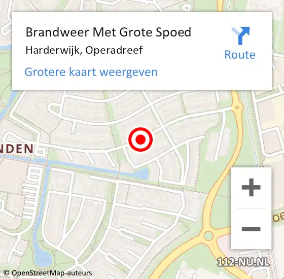 Locatie op kaart van de 112 melding: Brandweer Met Grote Spoed Naar Harderwijk, Operadreef op 20 juni 2019 16:37