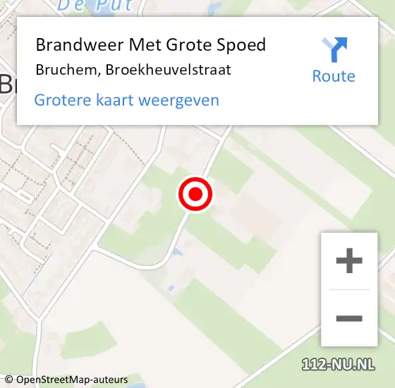 Locatie op kaart van de 112 melding: Brandweer Met Grote Spoed Naar Bruchem, Broekheuvelstraat op 20 juni 2019 17:03