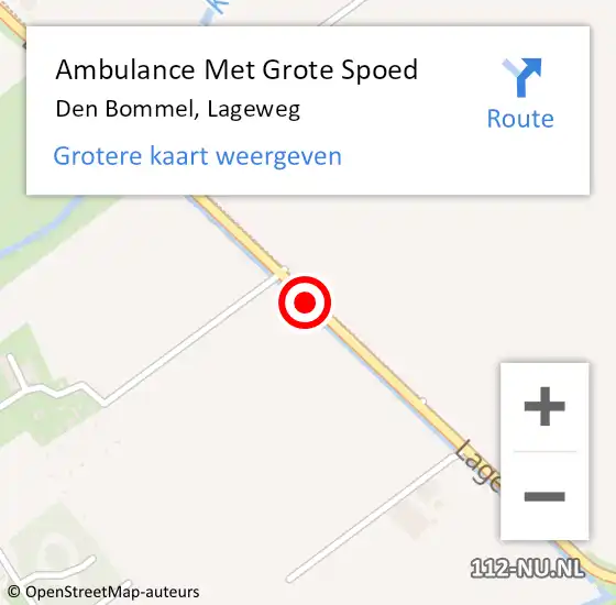 Locatie op kaart van de 112 melding: Ambulance Met Grote Spoed Naar Den Bommel, Lageweg op 20 juni 2019 17:09