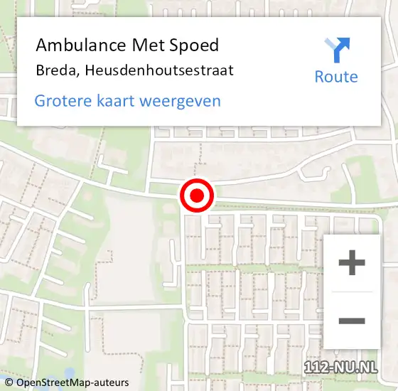 Locatie op kaart van de 112 melding: Ambulance Met Spoed Naar Breda, Heusdenhoutsestraat op 20 juni 2019 17:39
