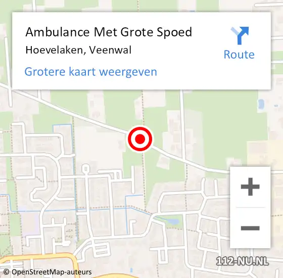 Locatie op kaart van de 112 melding: Ambulance Met Grote Spoed Naar Hoevelaken, Veenwal op 20 juni 2019 19:45