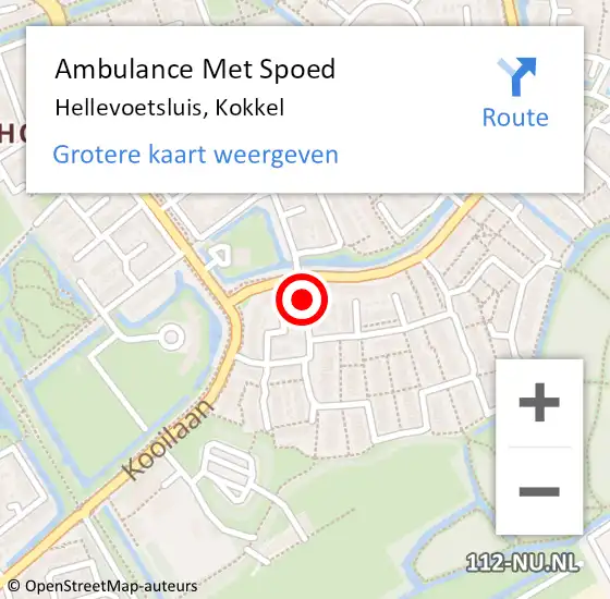 Locatie op kaart van de 112 melding: Ambulance Met Spoed Naar Hellevoetsluis, Kokkel op 20 juni 2019 20:07
