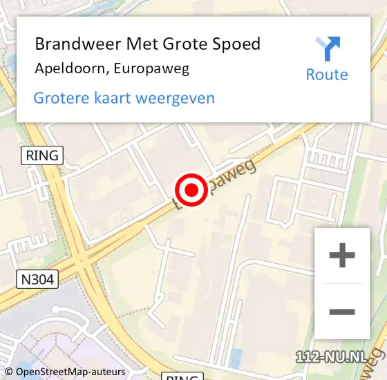 Locatie op kaart van de 112 melding: Brandweer Met Grote Spoed Naar Apeldoorn, Europaweg op 20 juni 2019 20:43
