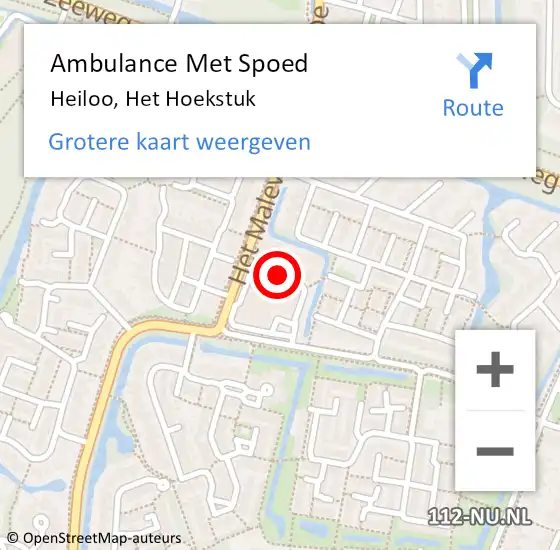 Locatie op kaart van de 112 melding: Ambulance Met Spoed Naar Heiloo, Het Hoekstuk op 21 juni 2019 00:51