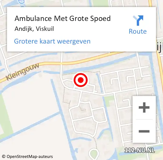 Locatie op kaart van de 112 melding: Ambulance Met Grote Spoed Naar Andijk, Viskuil op 21 juni 2019 02:37