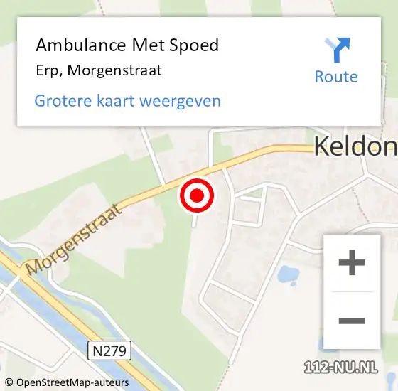 Locatie op kaart van de 112 melding: Ambulance Met Spoed Naar Erp, Morgenstraat op 21 juni 2019 07:37
