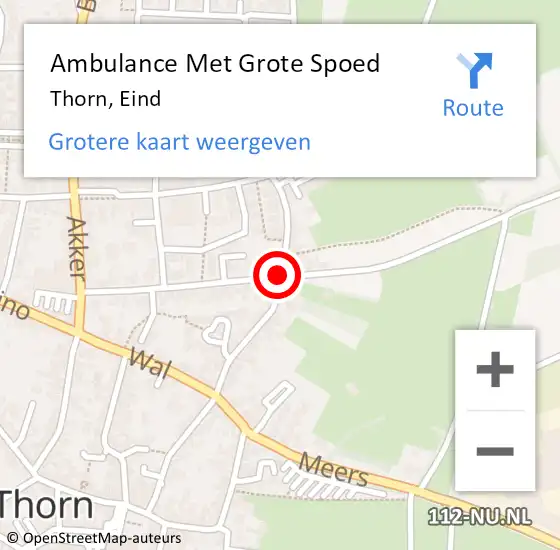 Locatie op kaart van de 112 melding: Ambulance Met Grote Spoed Naar Thorn, Eind op 21 juni 2019 08:43
