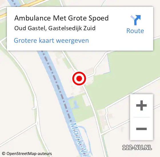 Locatie op kaart van de 112 melding: Ambulance Met Grote Spoed Naar Oud Gastel, Gastelsedijk Zuid op 21 juni 2019 09:48