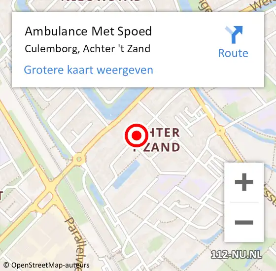 Locatie op kaart van de 112 melding: Ambulance Met Spoed Naar Culemborg, Achter 't Zand op 21 juni 2019 10:42