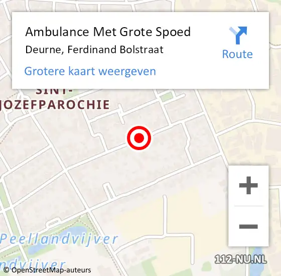Locatie op kaart van de 112 melding: Ambulance Met Grote Spoed Naar Deurne, Ferdinand Bolstraat op 21 juni 2019 12:47