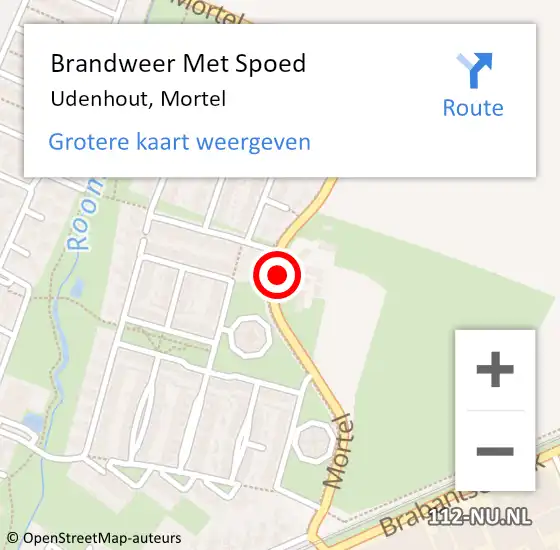 Locatie op kaart van de 112 melding: Brandweer Met Spoed Naar Udenhout, Mortel op 21 juni 2019 13:03