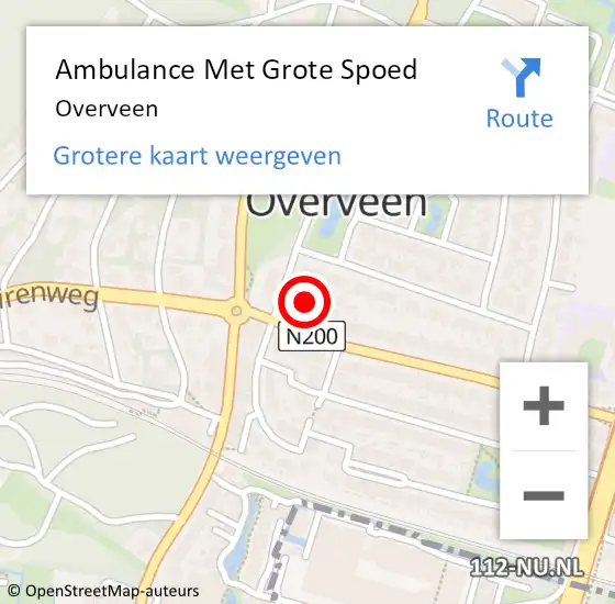 Locatie op kaart van de 112 melding: Ambulance Met Grote Spoed Naar Overveen op 21 juni 2019 16:48