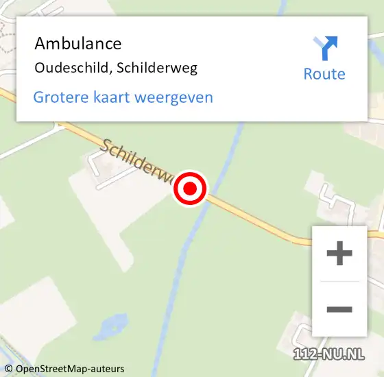 Locatie op kaart van de 112 melding: Ambulance Oudeschild, Schilderweg op 21 juni 2019 21:11