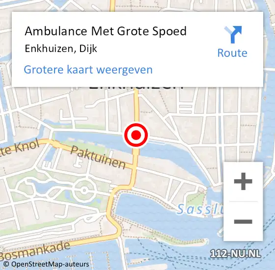 Locatie op kaart van de 112 melding: Ambulance Met Grote Spoed Naar Enkhuizen, Dijk op 22 juni 2019 01:20