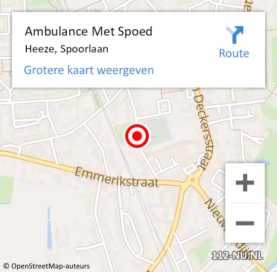 Locatie op kaart van de 112 melding: Ambulance Met Spoed Naar Heeze, Spoorlaan op 22 juni 2019 08:42