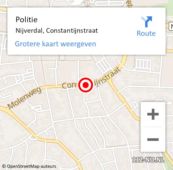 Locatie op kaart van de 112 melding: Politie Nijverdal, Constantijnstraat op 22 juni 2019 10:40
