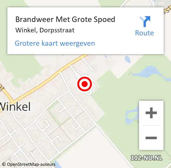 Locatie op kaart van de 112 melding: Brandweer Met Grote Spoed Naar Winkel, Dorpsstraat op 22 juni 2019 14:59