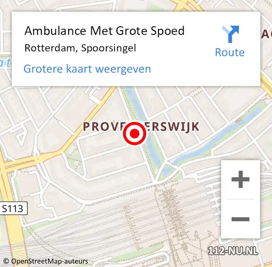 Locatie op kaart van de 112 melding: Ambulance Met Grote Spoed Naar Rotterdam, Spoorsingel op 22 juni 2019 16:41